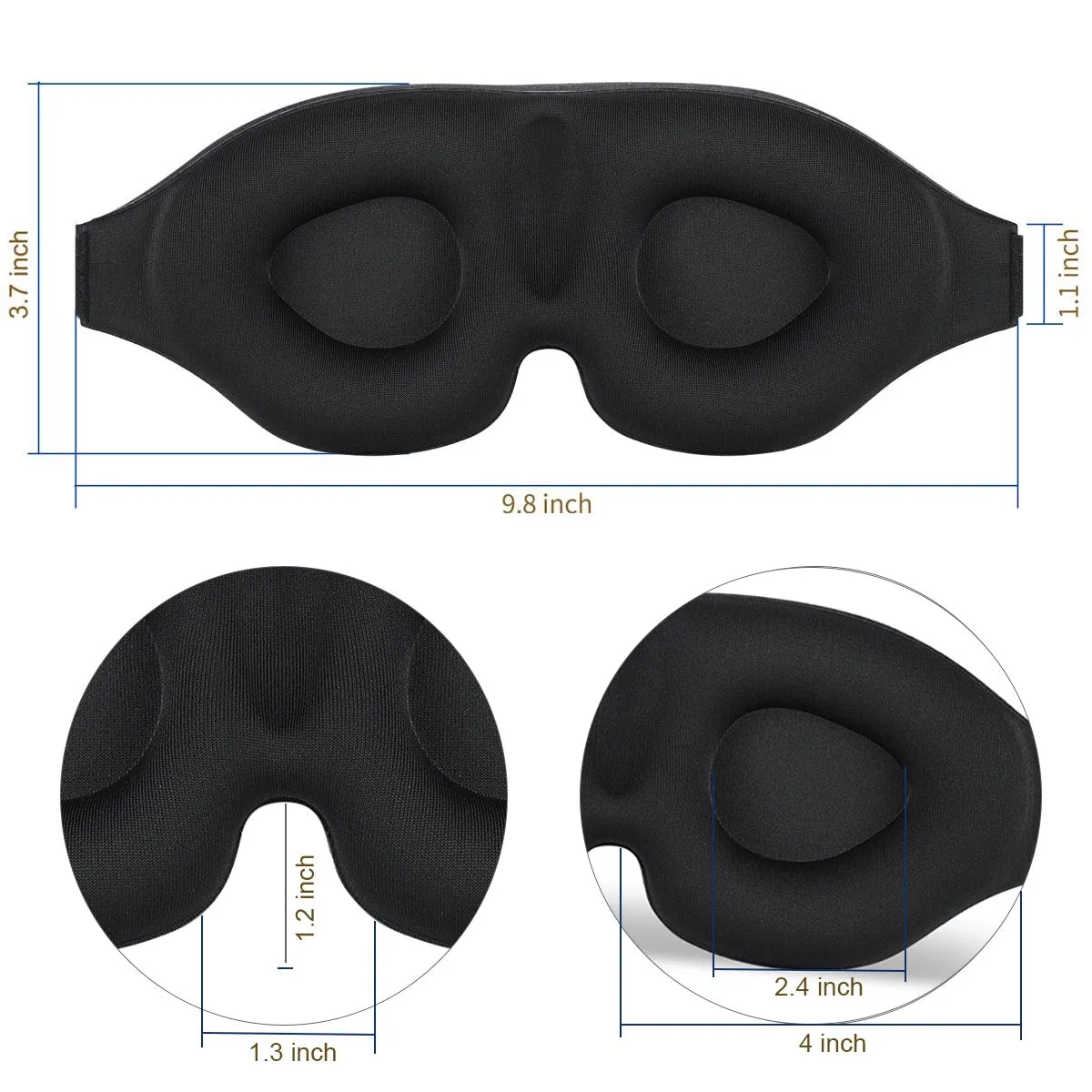 3D Sleeping Eye Mask, Soft Breathable Eye Cover for Women Men, Relaxing Zero Pressure Night Blindfold