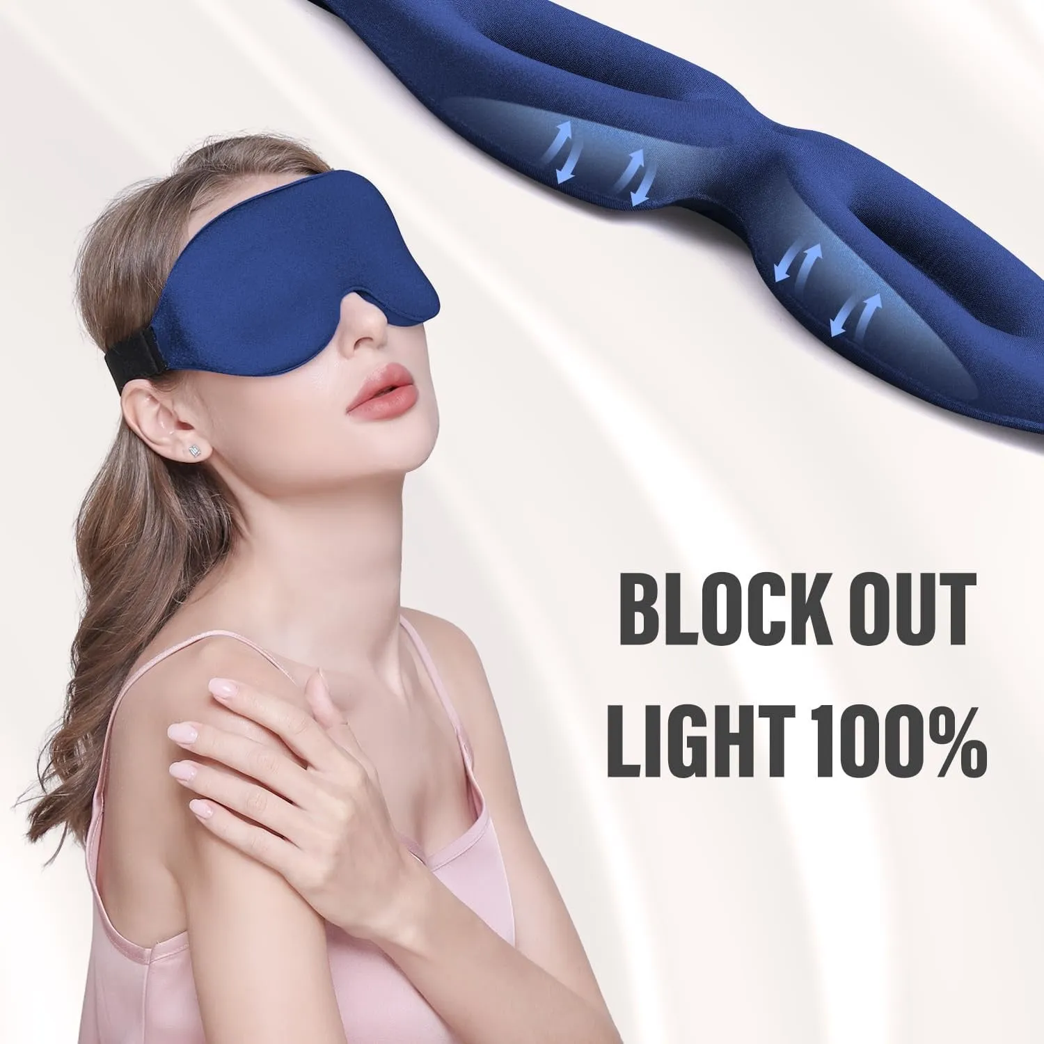 3D Sleeping Eye Mask, Soft Breathable Eye Cover for Women Men, Relaxing Zero Pressure Night Blindfold