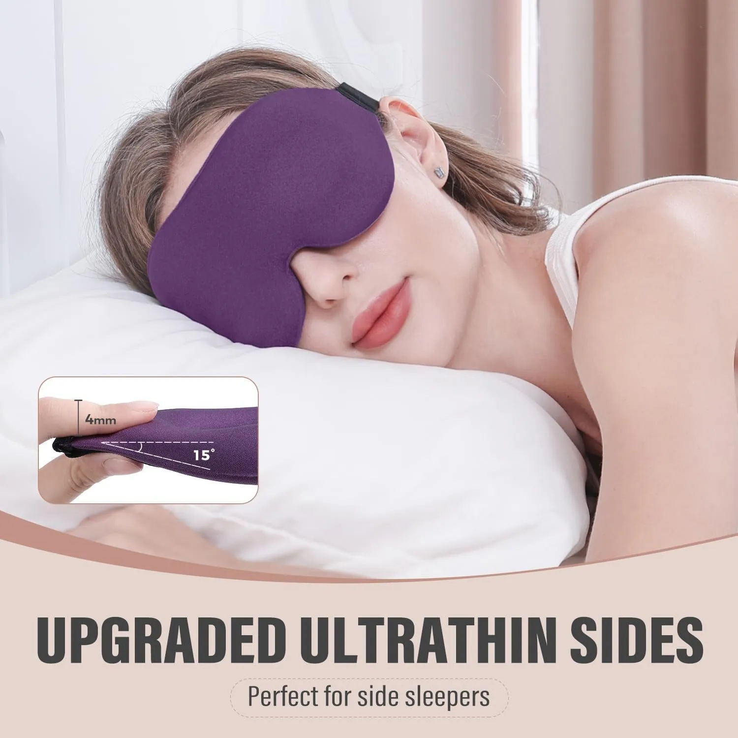 3D Sleeping Eye Mask, Soft Breathable Eye Cover for Women Men, Relaxing Zero Pressure Night Blindfold