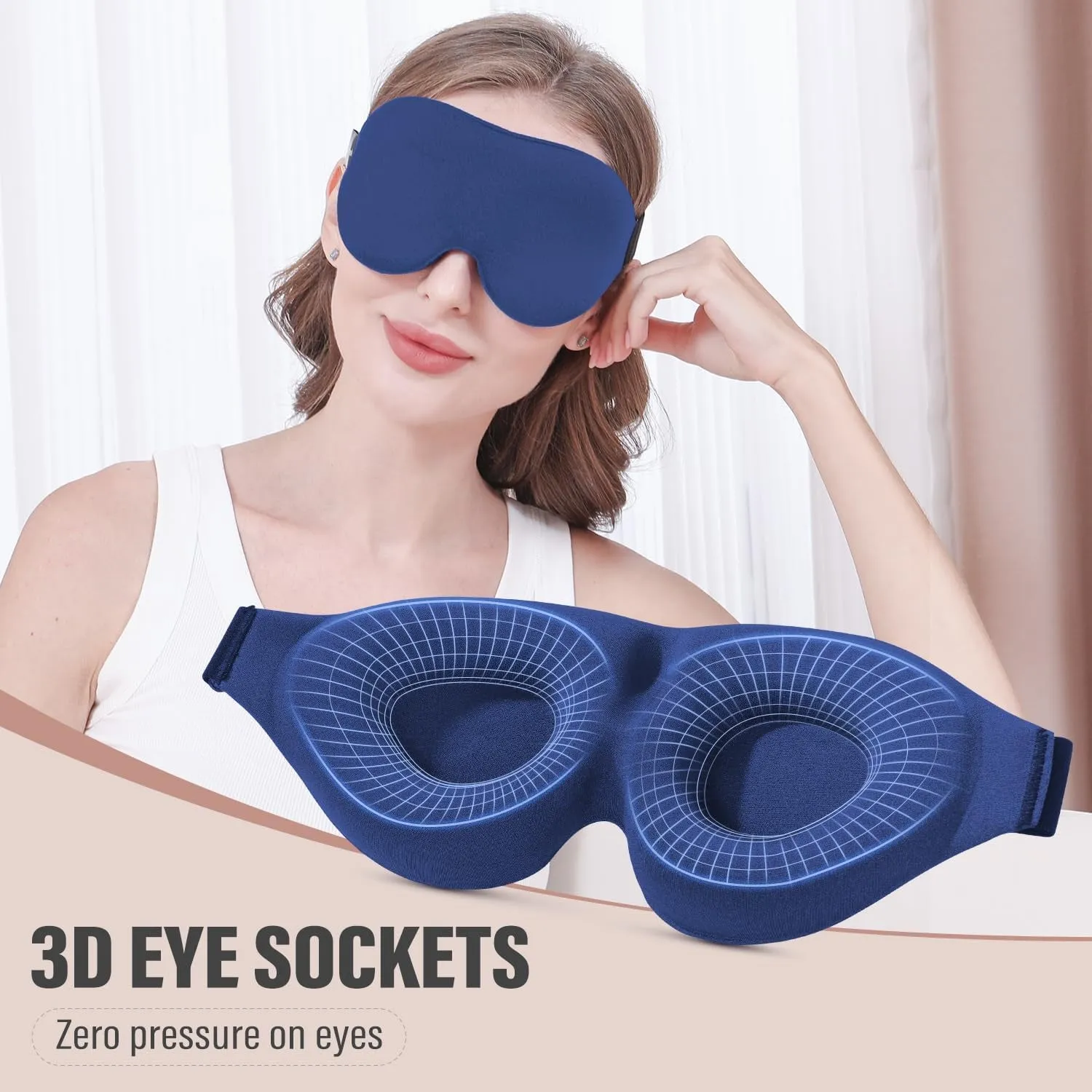 3D Sleeping Eye Mask, Soft Breathable Eye Cover for Women Men, Relaxing Zero Pressure Night Blindfold