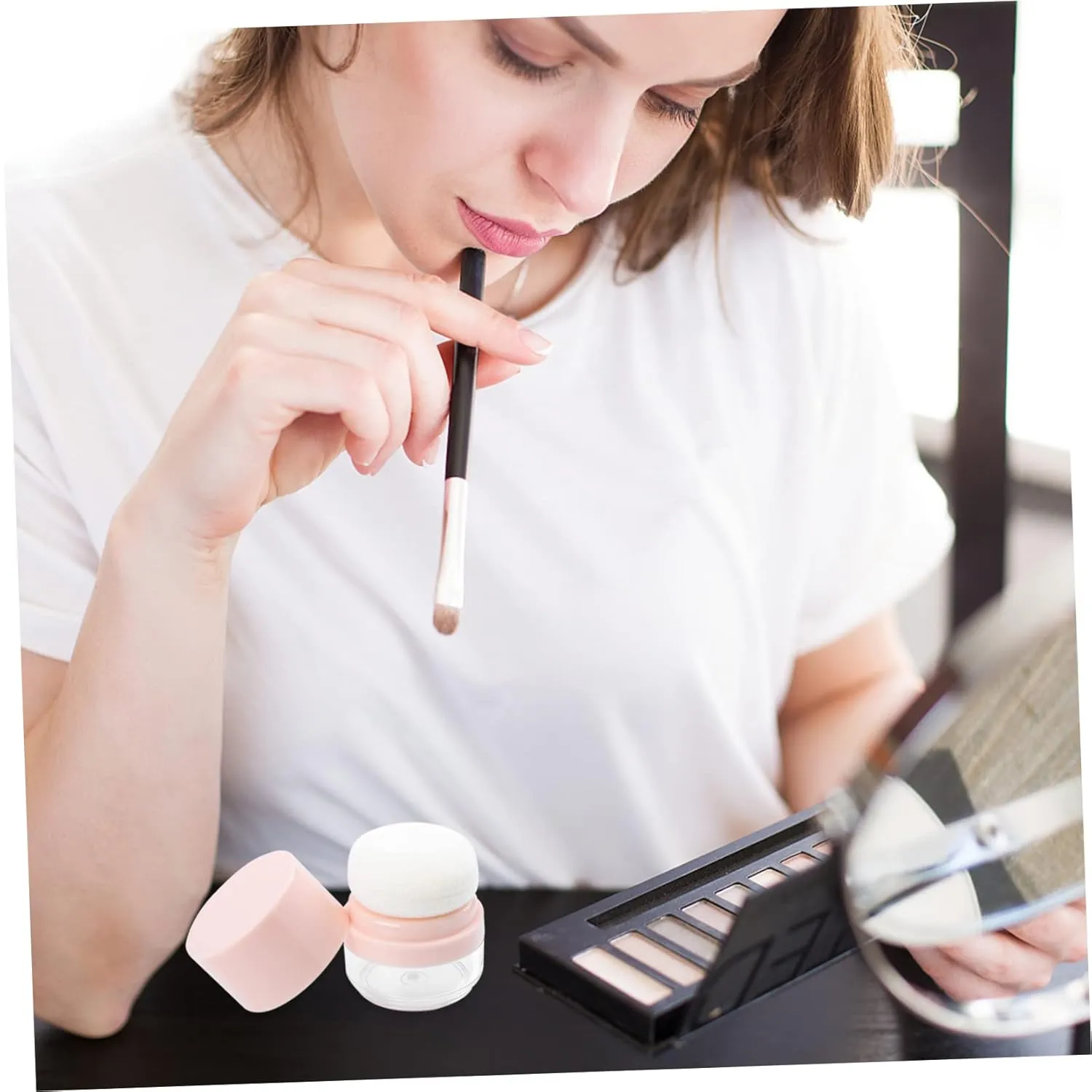 3pcs Box Travel Makeup Powder Box Portable Loose Powder Storage Case Puff Compact Lightweight for On-the-go