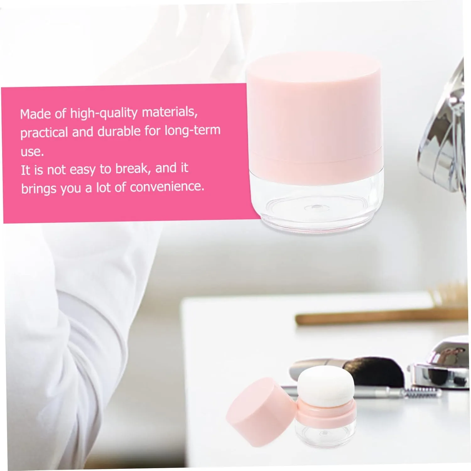 3pcs Box Travel Makeup Powder Box Portable Loose Powder Storage Case Puff Compact Lightweight for On-the-go