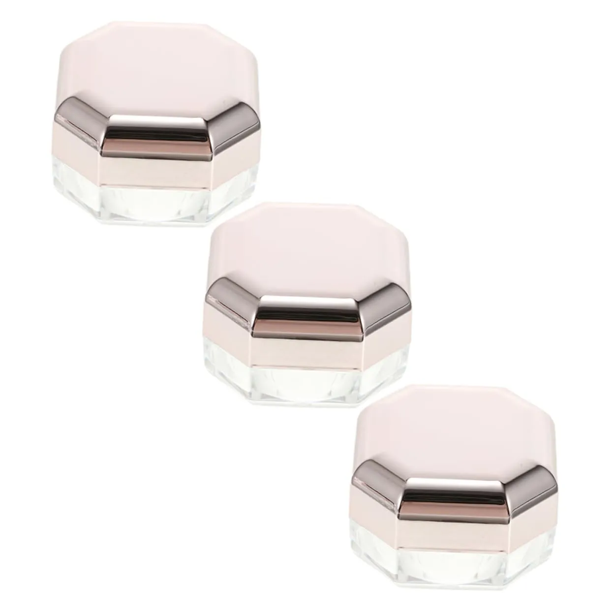 3pcs Portable Loose Powder Case Makeup Powder Box for Women Detachable Lid Design Travel-friendly Skin-friendly Material