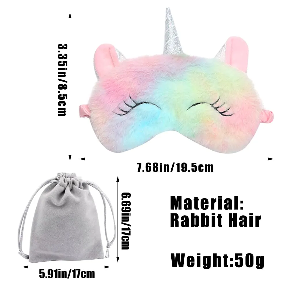4 Pcs Cute Unicorn Sleep Mask Animal Unicorn Sleep Mask Soft Plush Blindfold Eye Covers for Sleeping Women Girls Kids Style5
