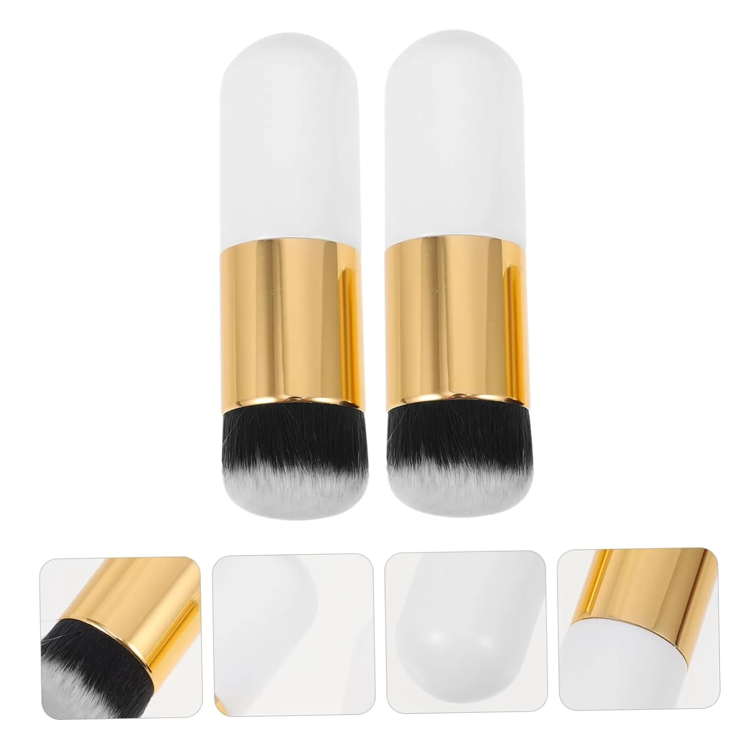 4pcs Fluffy Loose Powder Brush for Makeup Professional Cosmetics Brush for Foundation Blush Application Comfortable Synthetic Hair Chic Design for Blending Buffing