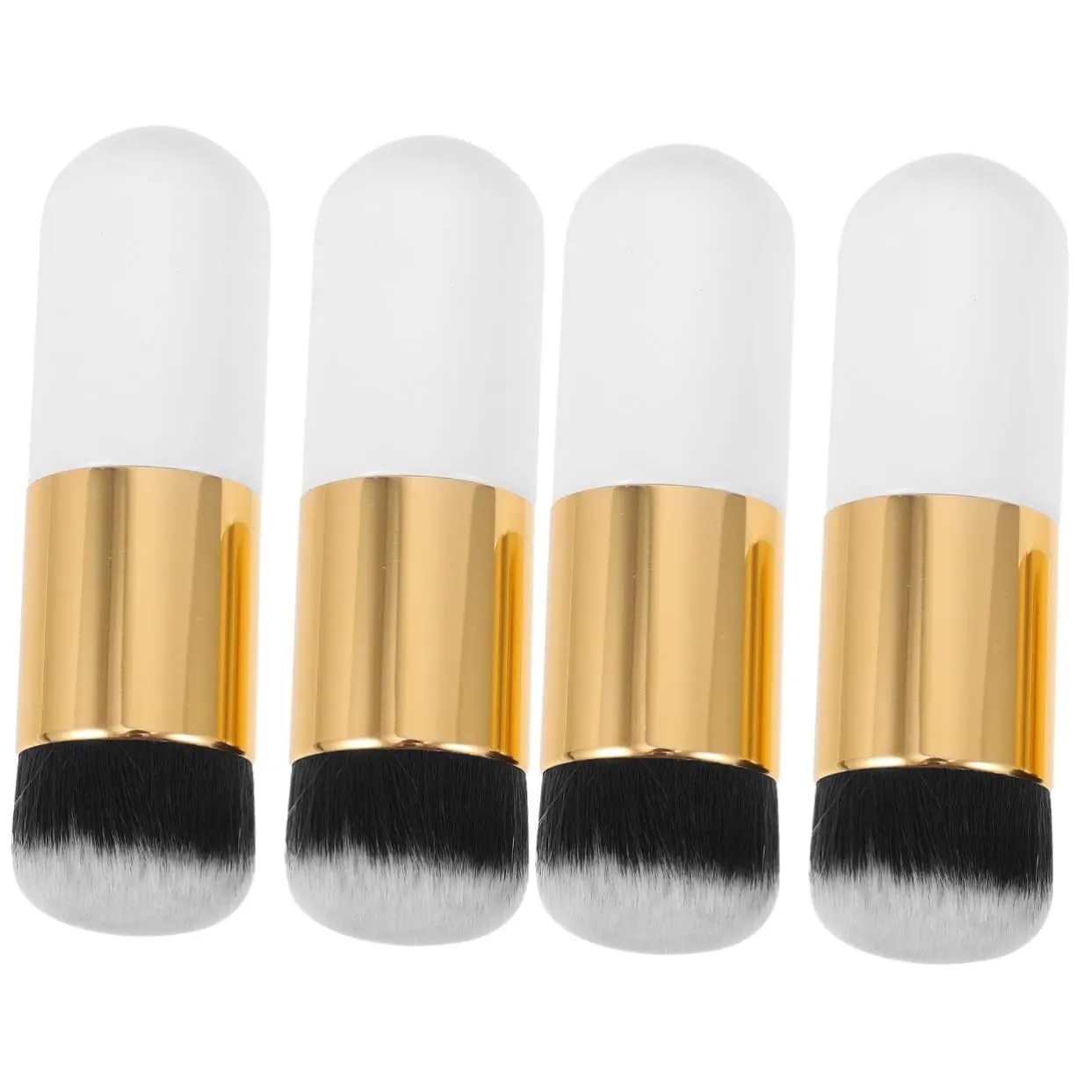 4pcs Fluffy Loose Powder Brush for Makeup Professional Cosmetics Brush for Foundation Blush Application Comfortable Synthetic Hair Chic Design for Blending Buffing
