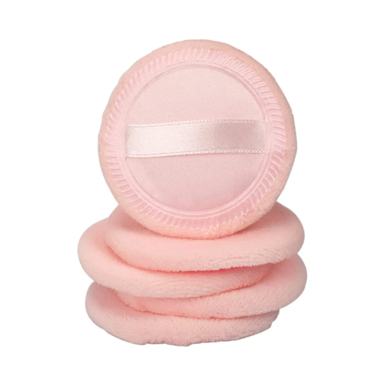 5pcs Orange Cotton Loose Powder Puff Fluffy Makeup Applicators for Smooth Foundation Application for Home Salon Travel Use