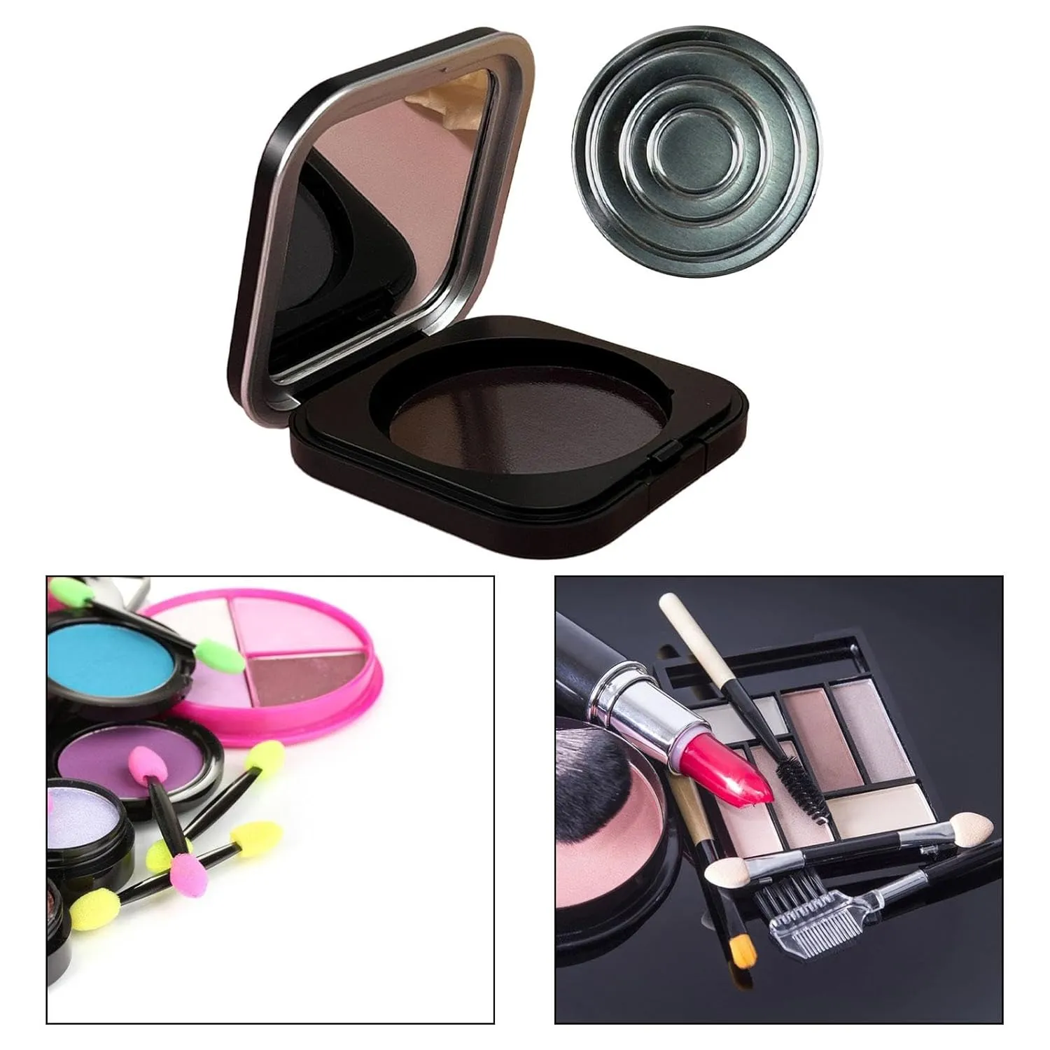 5x Empty Palette Box Makeup Powder Container Mirror Inside Compact Size