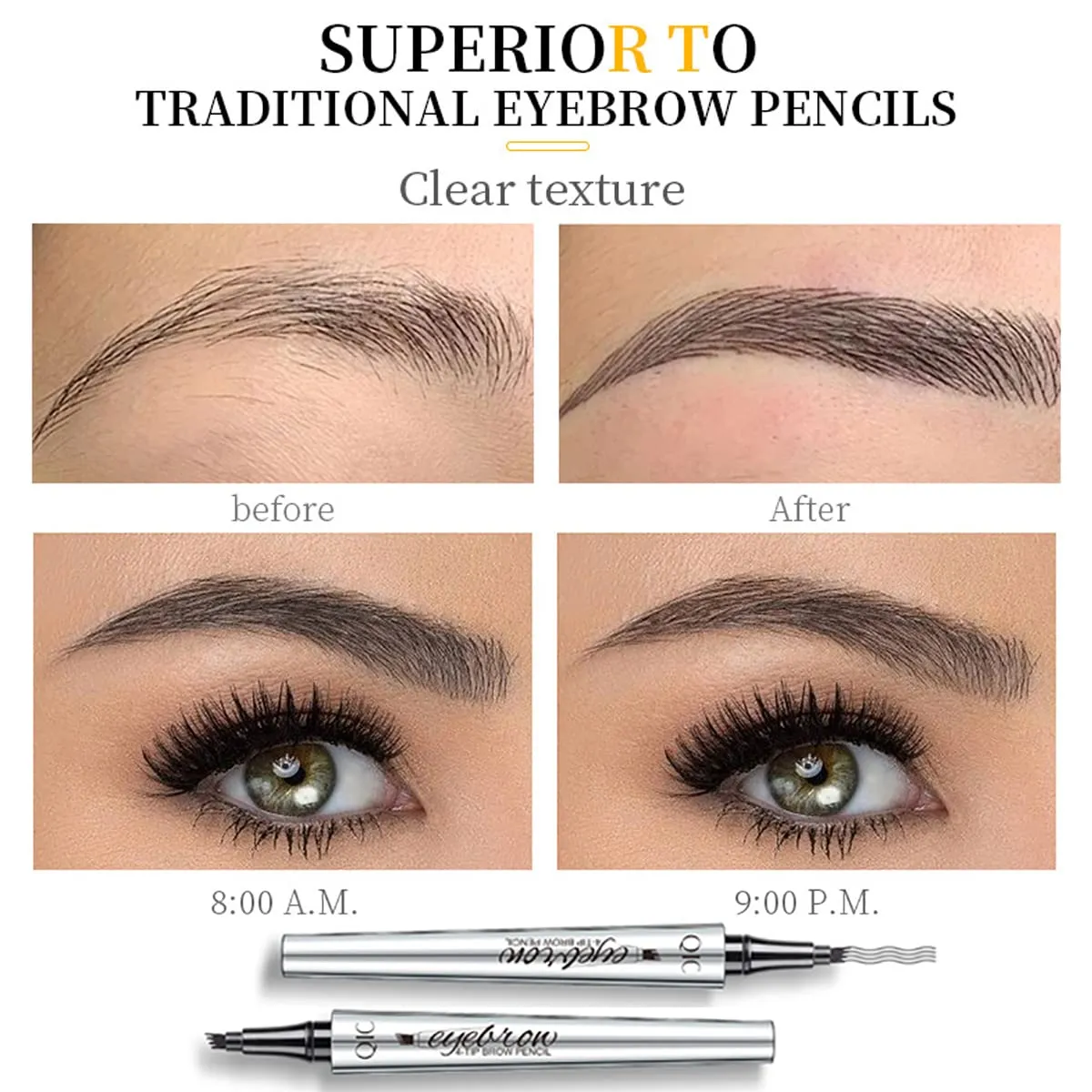 5x Longer Voluminous Eyelashes, 2 in 1 Vibely Mascara & Eyebrow Pencil & Eyeliner & Eyebrow Soap Kit & 10Pcs Eyebrow Trimming Blades, Waterproof No Clumping (5 Set)