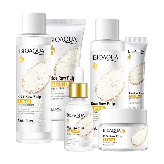 6 Step BioAqua Rice Raw Pulp Facial Skin Care Set