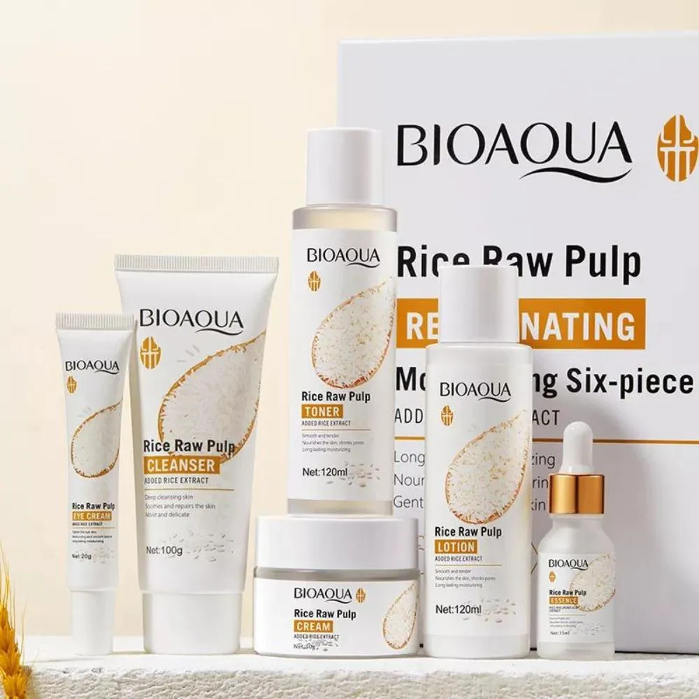 6 Step BioAqua Rice Raw Pulp Facial Skin Care Set
