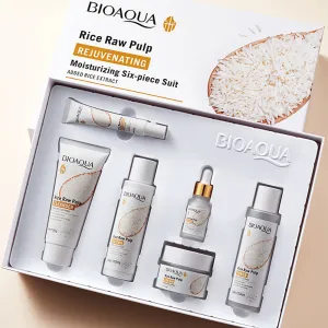 6 Step BioAqua Rice Raw Pulp Facial Skin Care Set