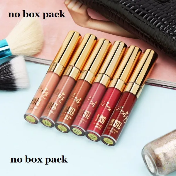 6pcs/set Liquid Lipstick Lip Gloss Professional Lip Makeup Tool Kit Velvet Matte Moisturizing Hydrating Nutritious Cosmetics