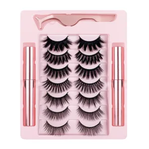 7 Pairs Upgraded Magnetic Eyeliner and Lashes Kit, 2 Tubes of Eyeliner and 1 Tweezer 002
