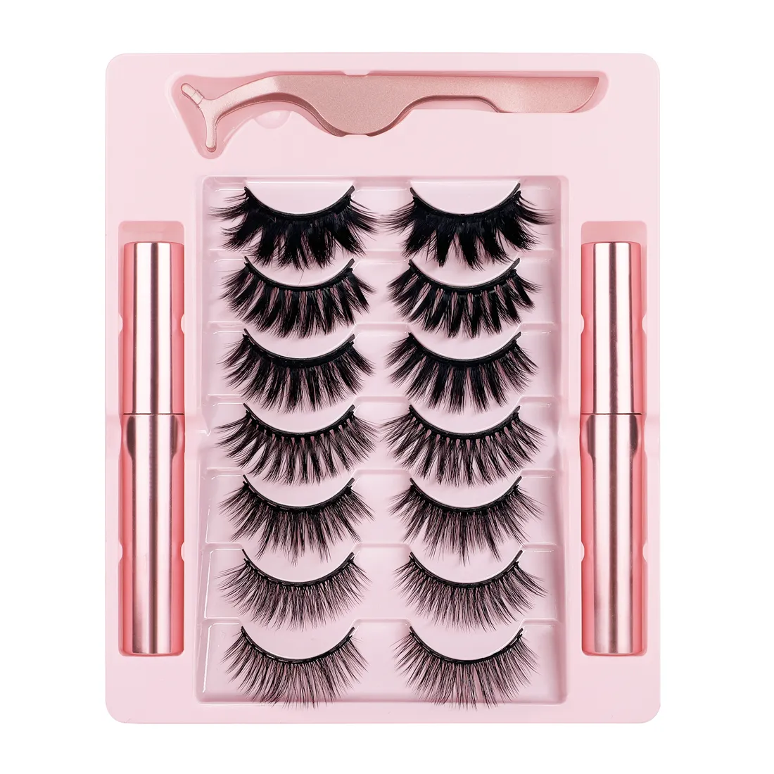 7 Pairs Upgraded Magnetic Eyeliner and Lashes Kit, 2 Tubes of Eyeliner and 1 Tweezer 002