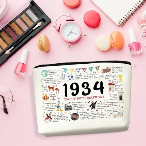 80th Birthday Gifts for Women 1944 Makeup Bag Birthday Gifts for 80 Year Olds Cosmetic Bag 80th Birthday Decorations for Female Her Friend Sister Grandma Mom Retirement Birthday Travel Toiletry Bag