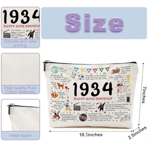 80th Birthday Gifts for Women 1944 Makeup Bag Birthday Gifts for 80 Year Olds Cosmetic Bag 80th Birthday Decorations for Female Her Friend Sister Grandma Mom Retirement Birthday Travel Toiletry Bag