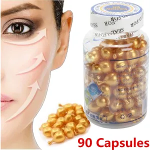 90Pcs/Bottle Vitamin E Capsules Serum Spot Acne Removing Whitening Cream Ve Facial Freckle Capsule