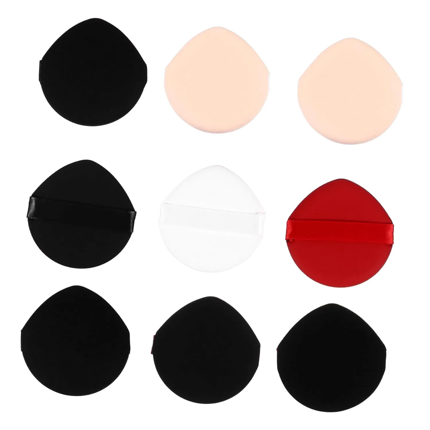 9pcs Cosmetic Cushion Powder Puff Lightweight Compact Makeup Applicators Strap for Loose Powder Application Washable for Finish