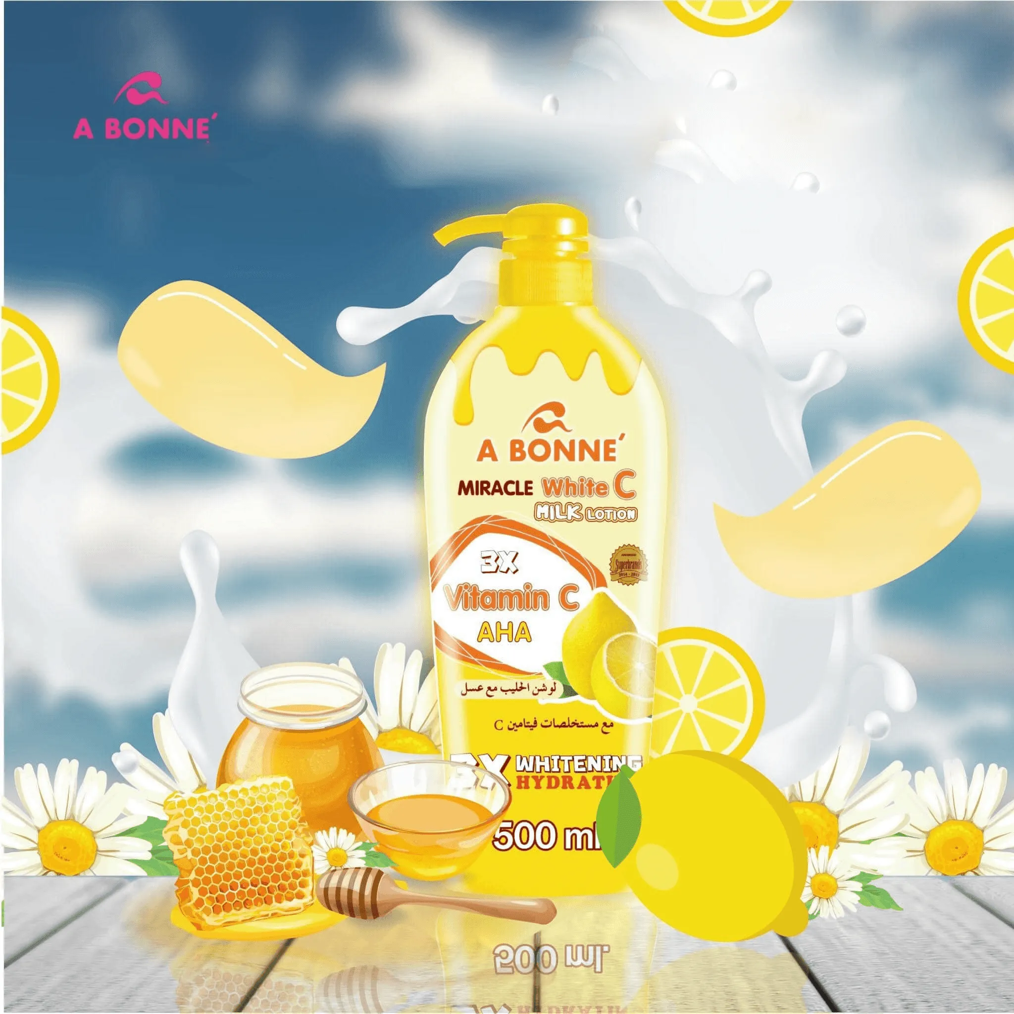 A Bonne Miracle White C Milk Lotion 3x Vitamin C AHA - 500ml
