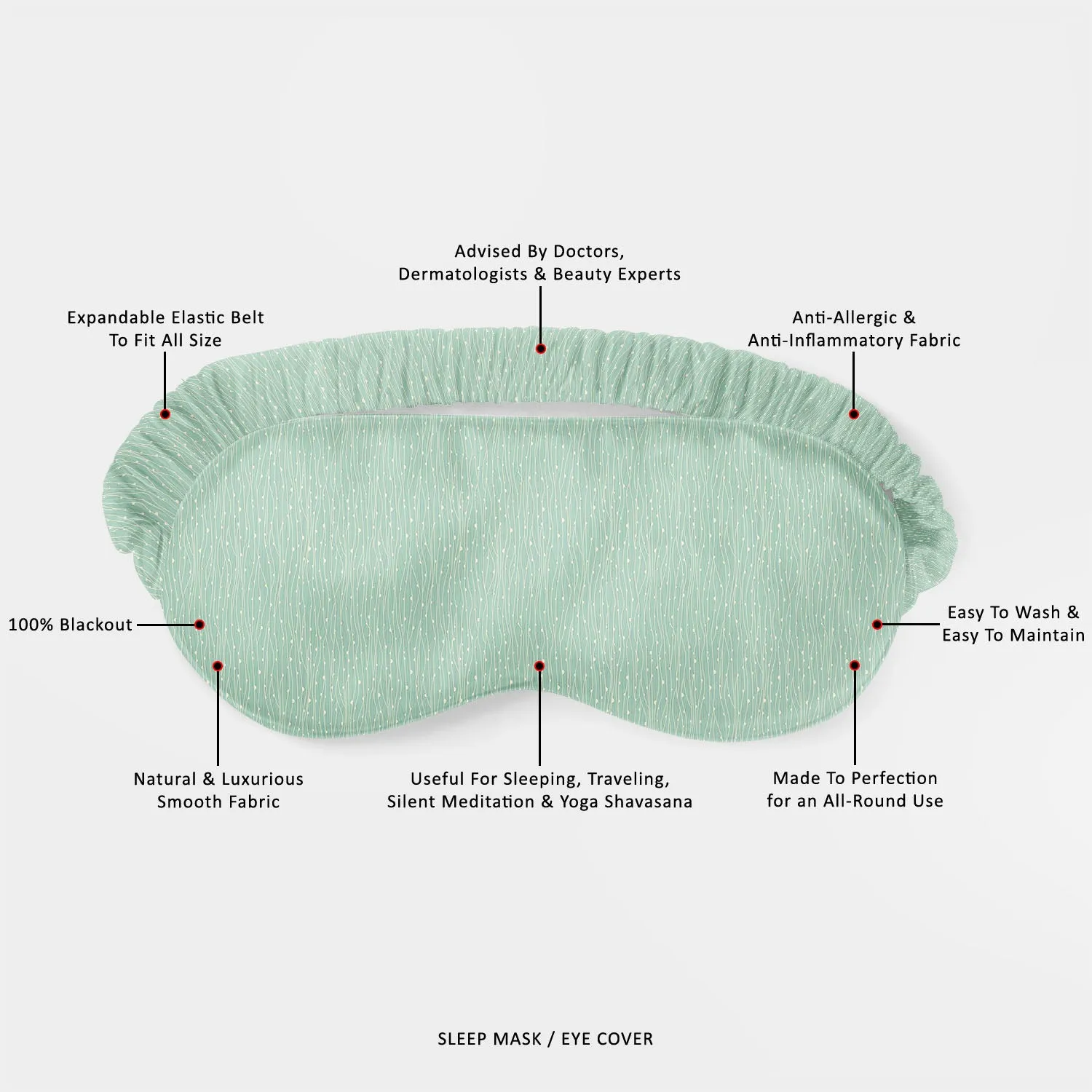 Abstract Style Sleeping Eye Pad Blackout Eye Cover | Soft Anti-Allergic Eco-Friendly Natural Mulberry Silk Fabric