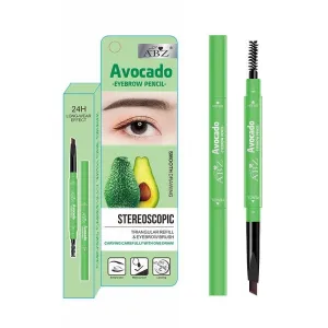 Abz Avocado Waterproof Eyebrow Brush and Eyebrow Pencil (Brown) - 03