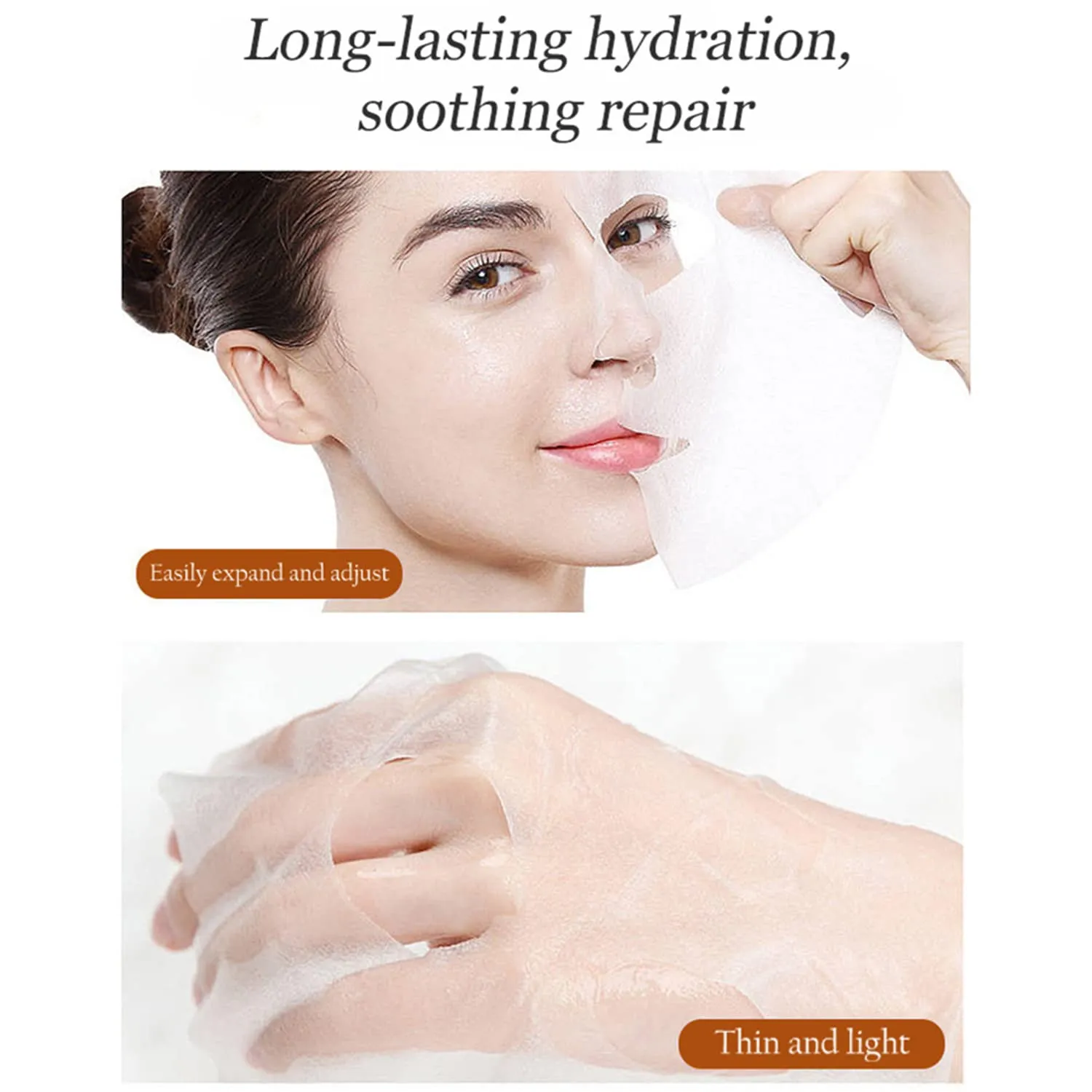 AICHUN BEAUTY Facial Mask Repair Essence Anti-Acne Refreshing Relieve Wrinkles Long-Lasting Soothing Face Skin Care Hydrating Moisturizing 10pcs (SNAIL)