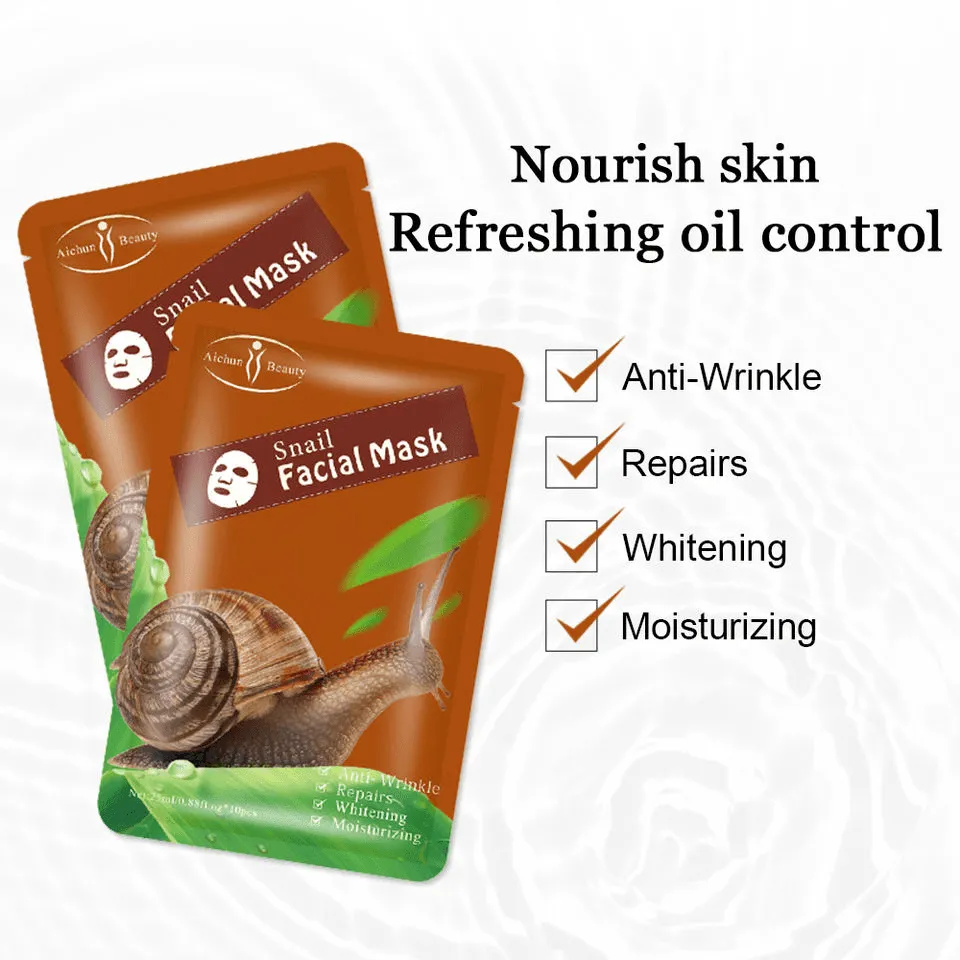 Aichun Beauty Snail Facial Mask - 3pcs