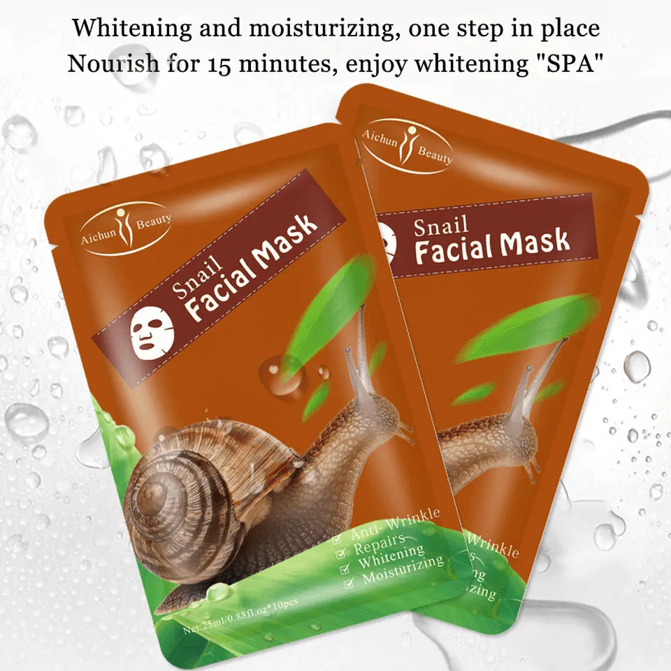 Aichun Beauty Snail Facial Mask - 3pcs