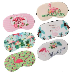 AKWOX Flamingo Sleep Mask [6-Pack ], Lightweight Soft Eye Mask for Sleeping, Teens Women Eye Cover with Elastic Strap for Sleepover Pajamas Slumber Party Accessories