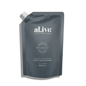 al.ive Hand & Body Wash Refill 1L - Coconut & Wild Orange (Made in Australia)