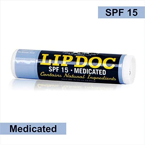 Amish Origins Lip Doc SPF 15 Medicated Lip Balm (3 PACK)- All-Natural Deep Moisturizing Lip Balm, Potent Formula for Chapped and Cracked Lips, All Natural Essential Oils 0.15 Ounce (Pack of 3)
