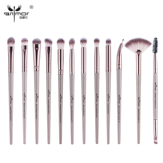 Anmor Pro Makeup Brushes Set 12 pcs/lot Eye Brushes For Makeup