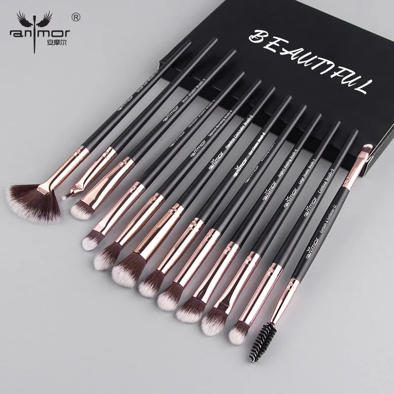 Anmor Pro Makeup Brushes Set 12 pcs/lot Eye Brushes For Makeup