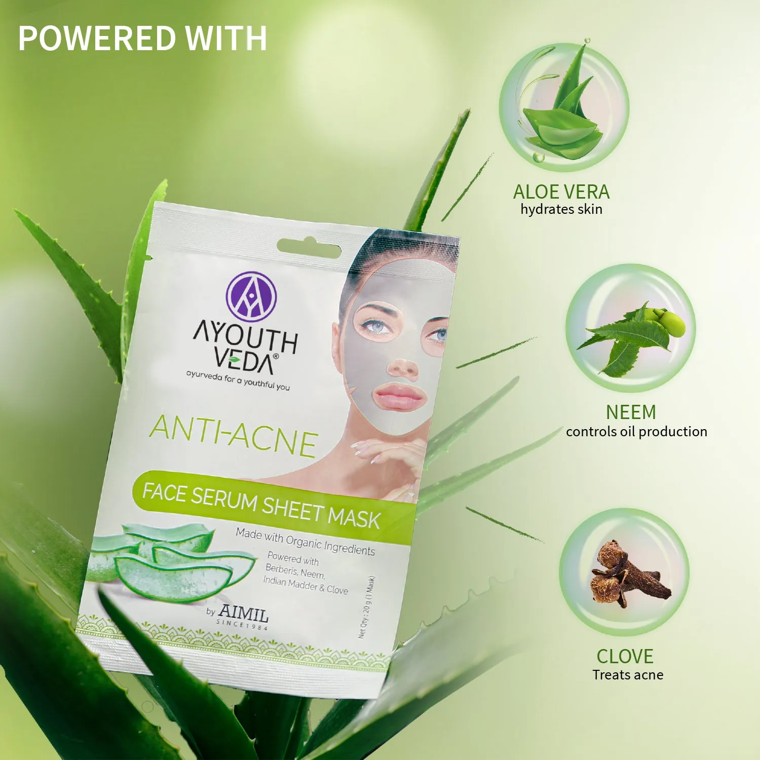 Anti Acne Face Serum Sheet Mask For Acne Prone Skin (Net Qty- 20g)