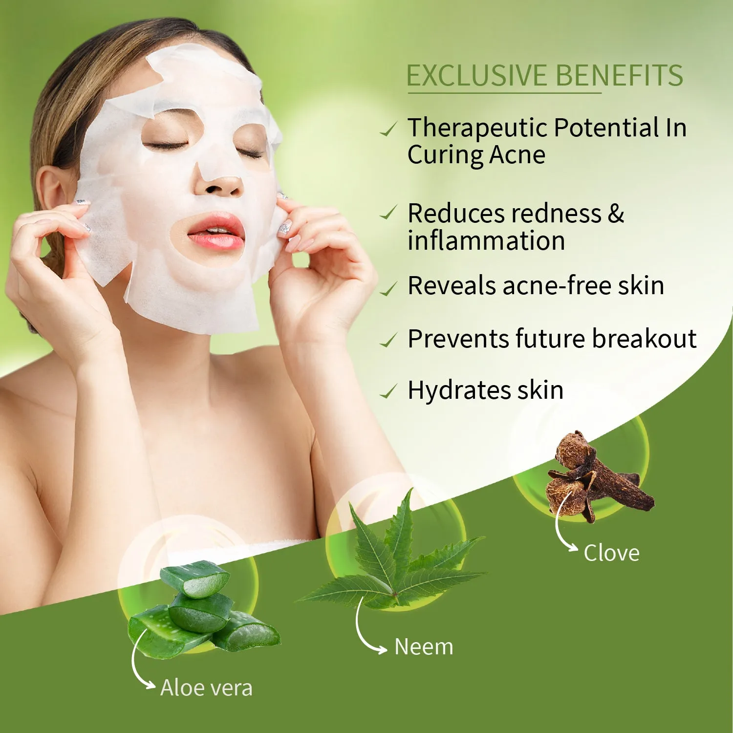 Anti Acne Face Serum Sheet Mask For Acne Prone Skin (Net Qty- 20g)