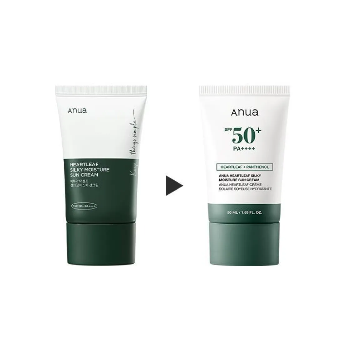 Anua Heartleaf Silky Moisture Sun Cream; 1.7 oz / 50ml ( 10ml)