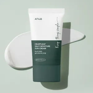 Anua Heartleaf Silky Moisture Sun Cream; 1.7 oz / 50ml ( 10ml)