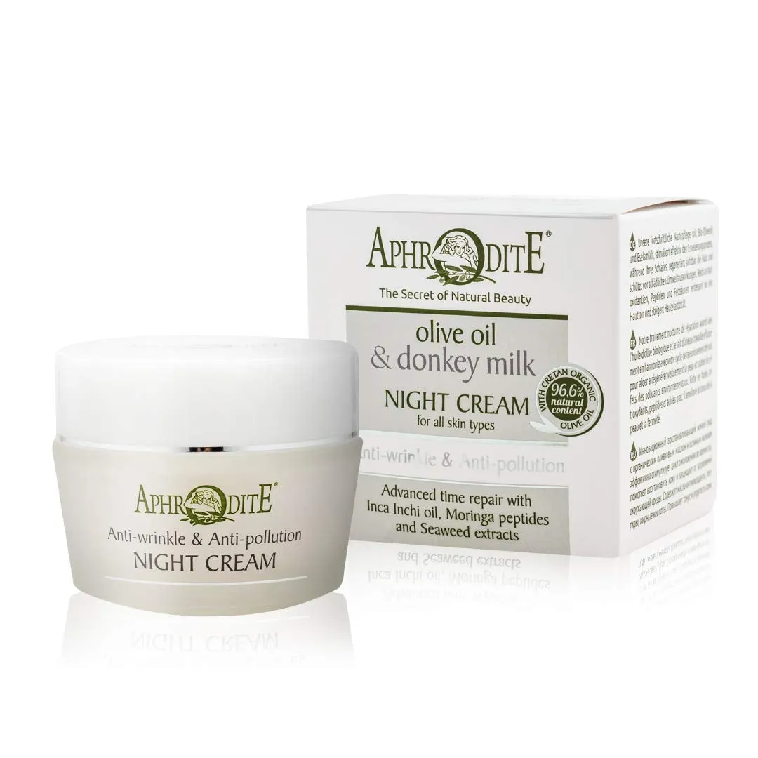Aphrodite Anti-Wrinkle & Anti-Pollution Night Cream - Daily Nighttime Treatment to Calm the Skin (50 ml / 1.70 fl oz)