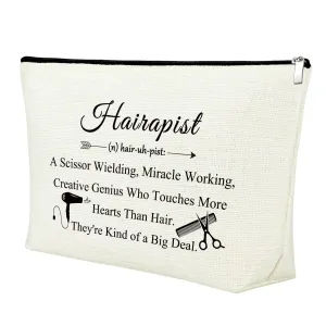 Appreciation Gift for Hairdresser Hair Stylist Gift Makeup Bag Barber Hairdresser Gift for Women Cosmetic Bag Inspirational Hairstylist Gift Friendship Gift for Her Christmas Travel Makeup Pouch Gift