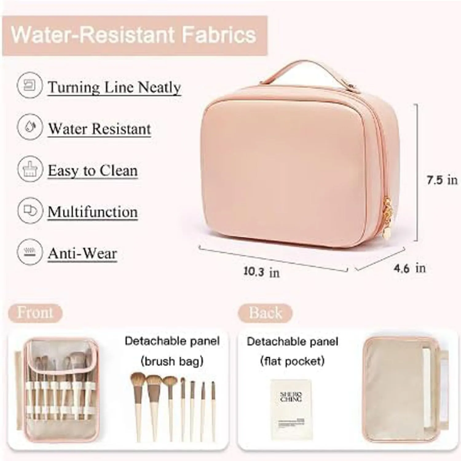 AQUECIDO Consulbefor Bag - Multi-Compartment Toiletry Cosmetics Bag, Large Travel Toiletry Bags for Women, Large Makeup Travel Bag Organizer with Compartments (Brown)