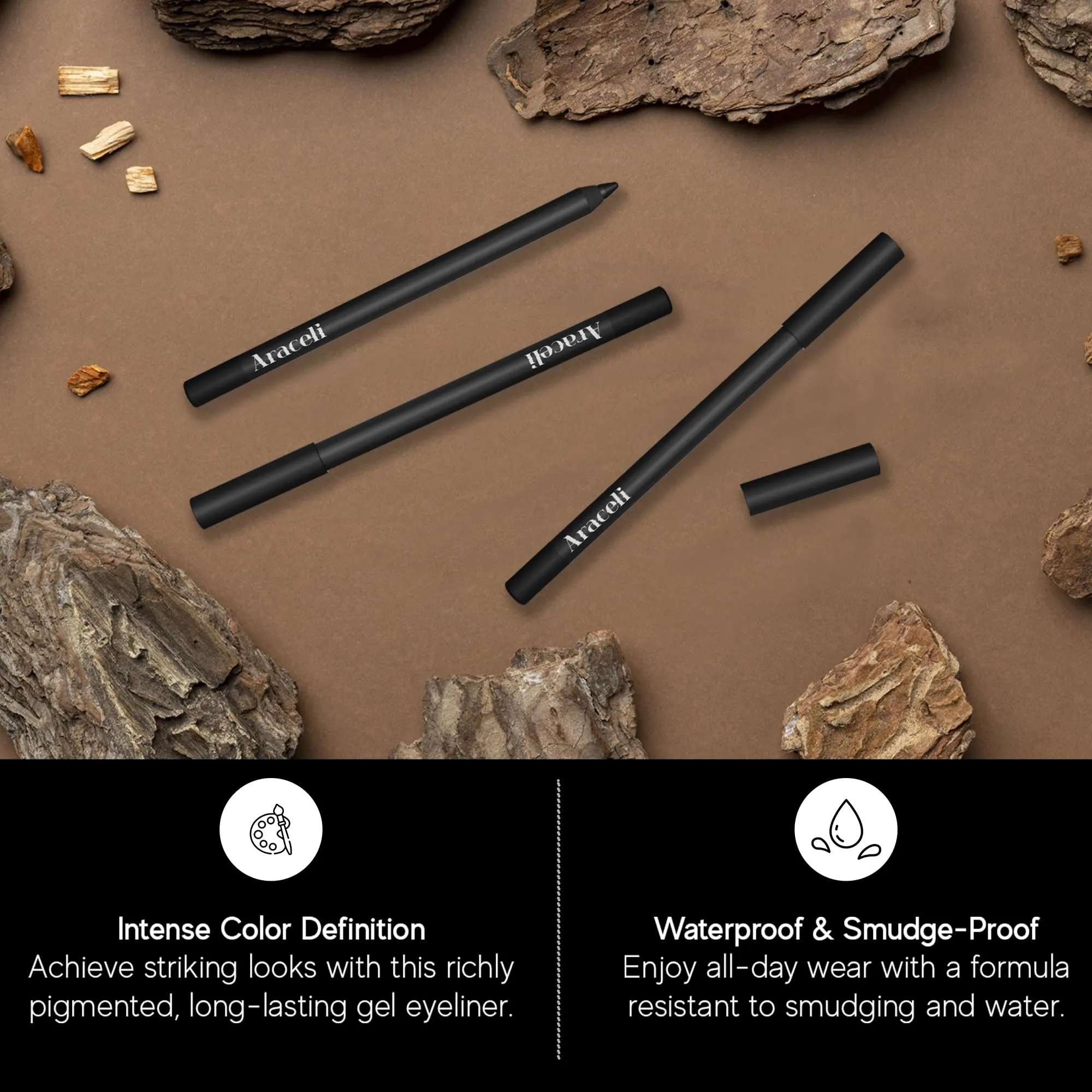 Araceli Beauty Ojos Perfectos Gel Pencil Eyeliner,Wine Vino