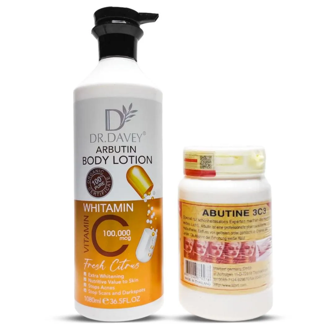 Arbutin Body Lotion & Arbutin Cream 3C3 - 1080ml 250g (Combo Pack)