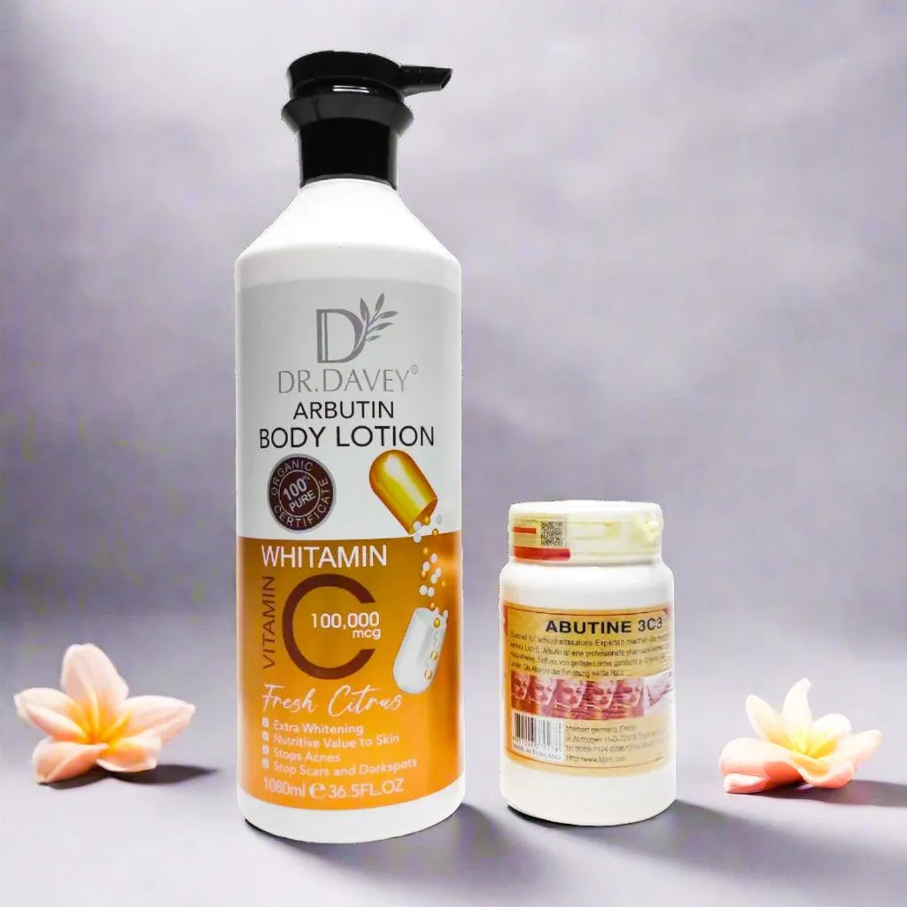 Arbutin Body Lotion & Arbutin Cream 3C3 - 1080ml 250g (Combo Pack)