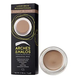 Arches & Halos Luxury Brow Building Pomade - Eyebrow Gel Cream Tint - Fill, Sculpt and Define Brows - Vegan and Cruelty Free Makeup - Sunny Blonde, 0.1 oz
