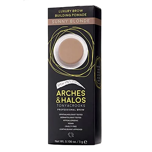 Arches & Halos Luxury Brow Building Pomade - Eyebrow Gel Cream Tint - Fill, Sculpt and Define Brows - Vegan and Cruelty Free Makeup - Sunny Blonde, 0.1 oz
