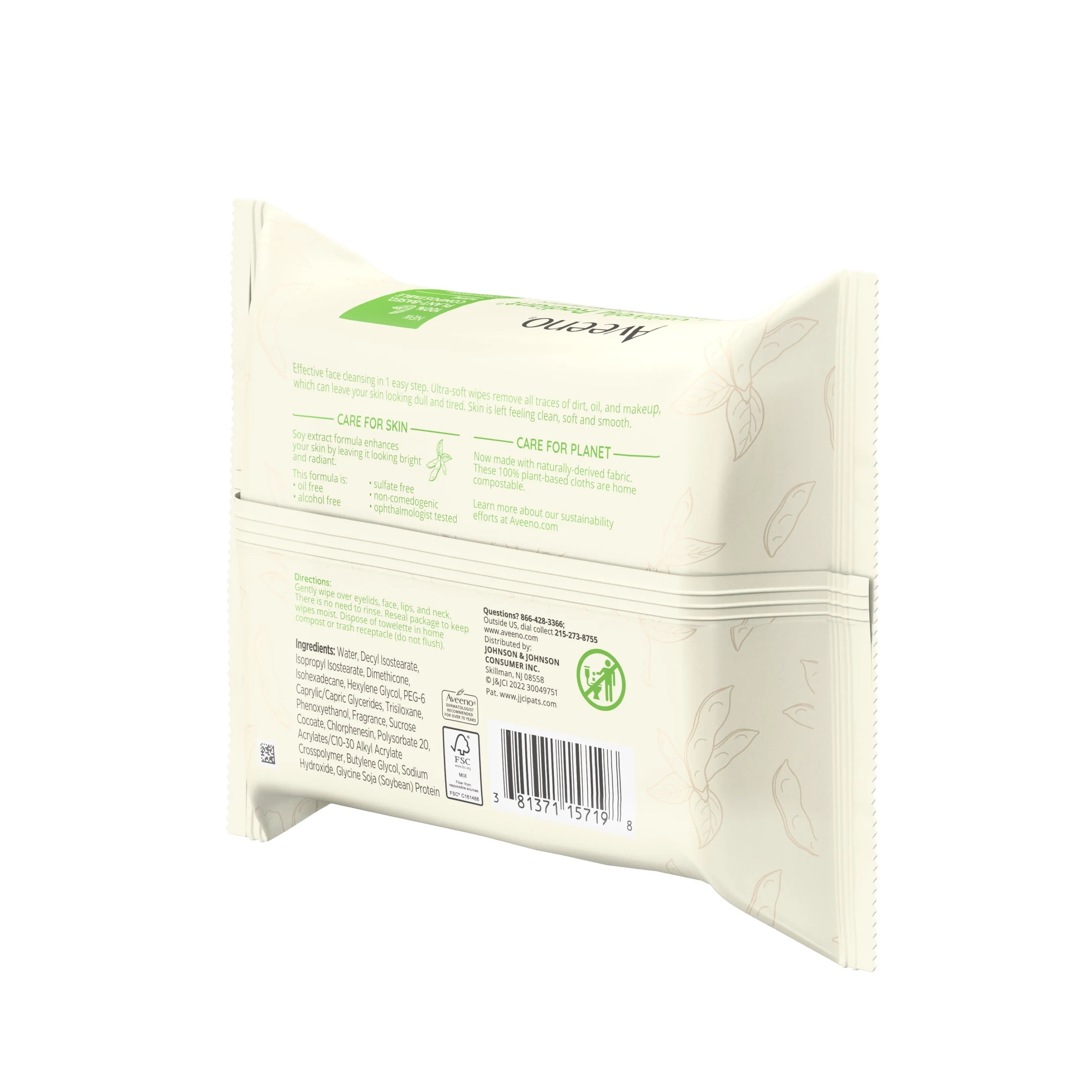 Aveeno Positively Radiant Wipes 6/25 Cnt.