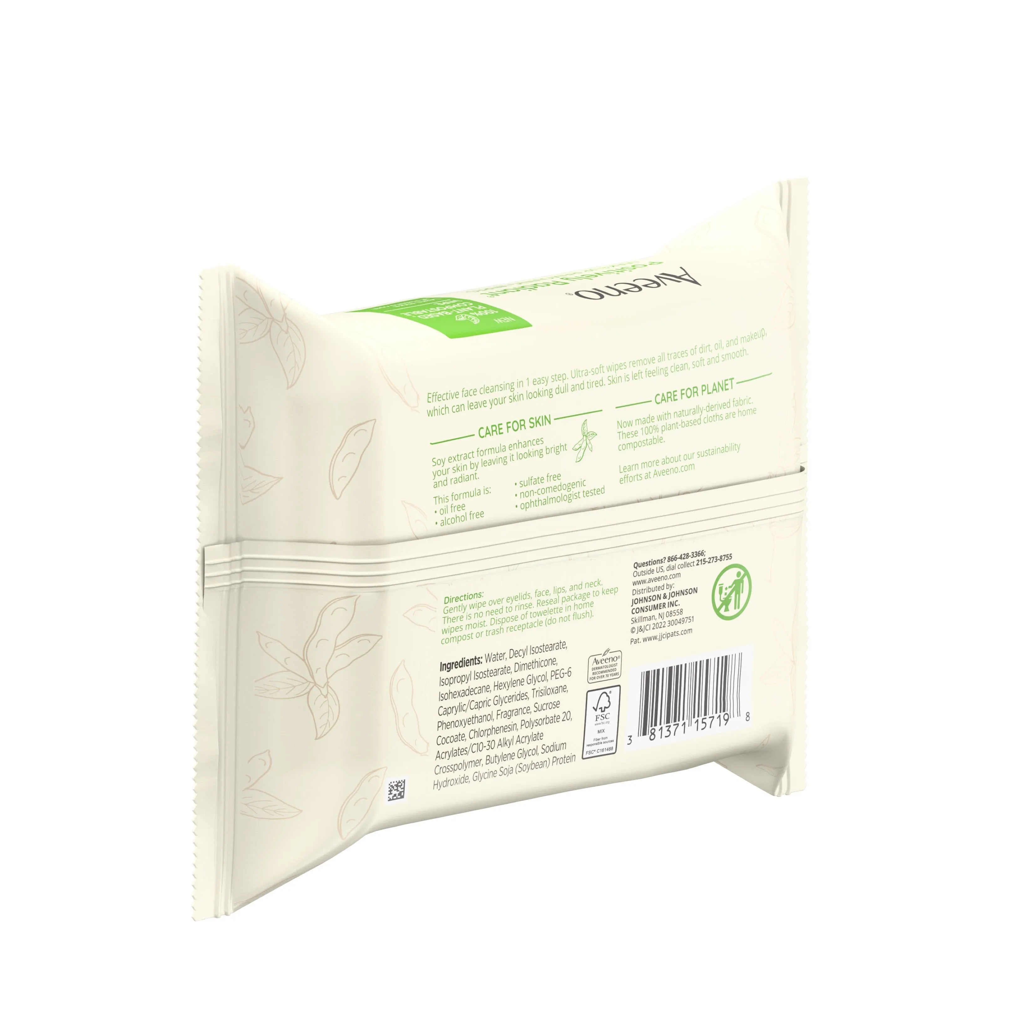 Aveeno Positively Radiant Wipes 6/25 Cnt.
