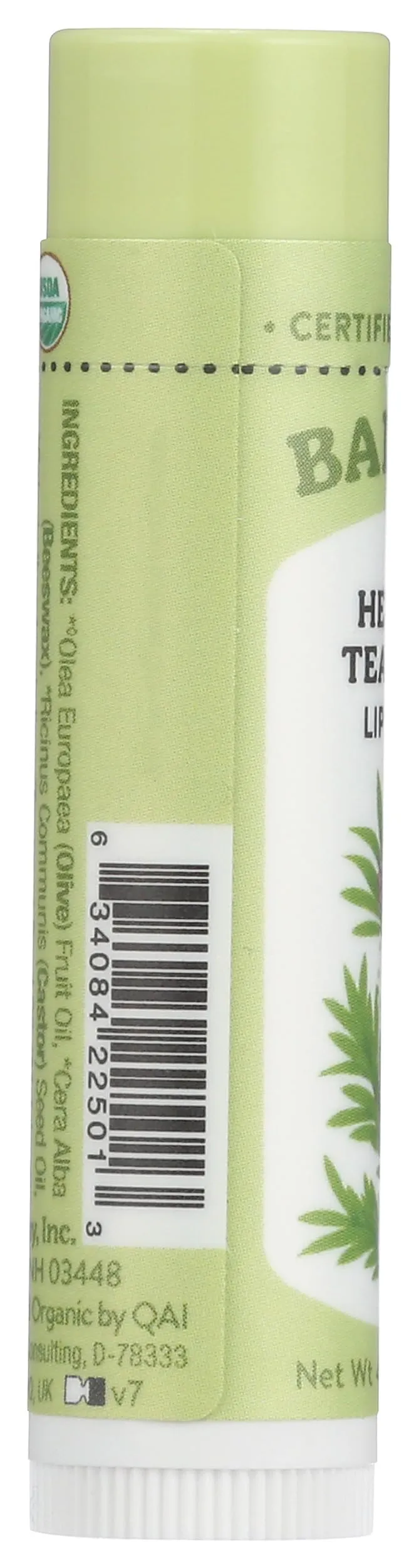 Badger Organic Tea Tree Lemon Lip Balm, 0.15 OZ
