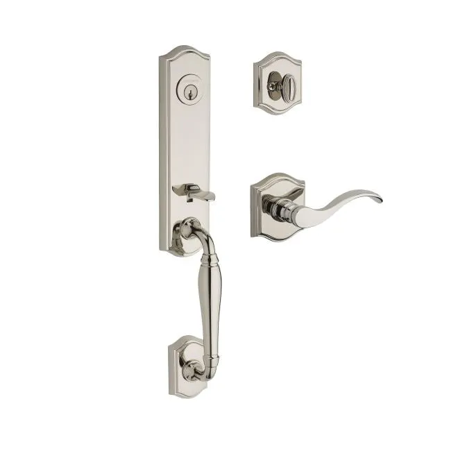 Baldwin Reserve  Handleset Curve Lever and Traditional Arch Rose